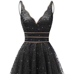 Black Glitter Tulle Dress